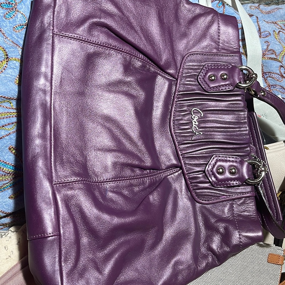 Purple coach purse